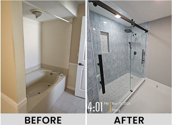 Bathroom remodel transformation image