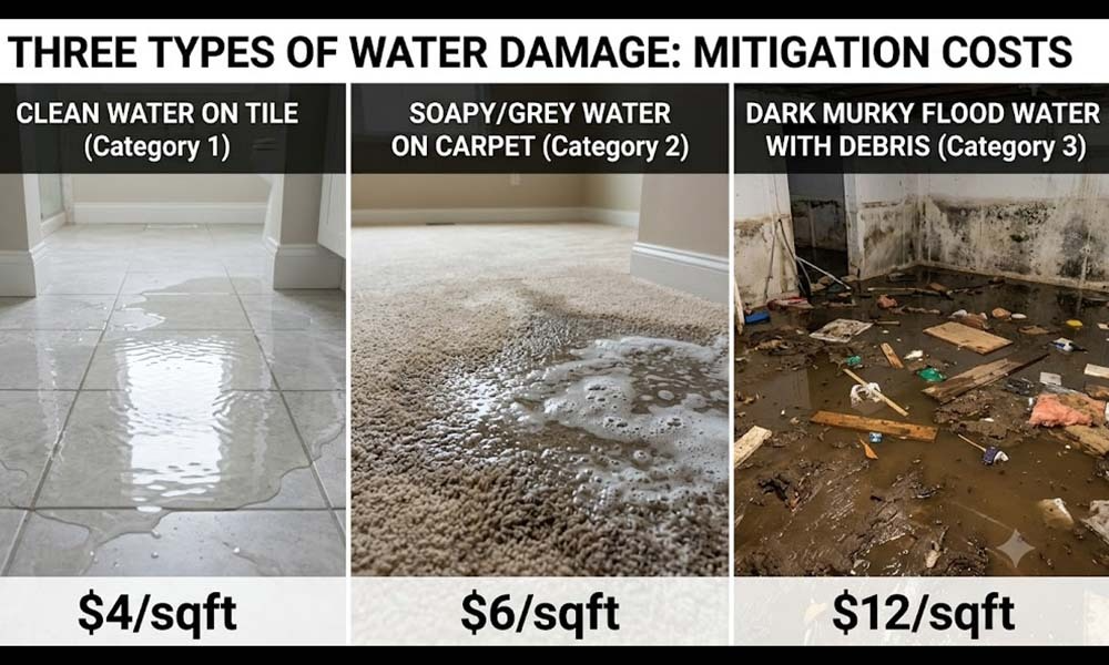 Water damage mitigation costs
